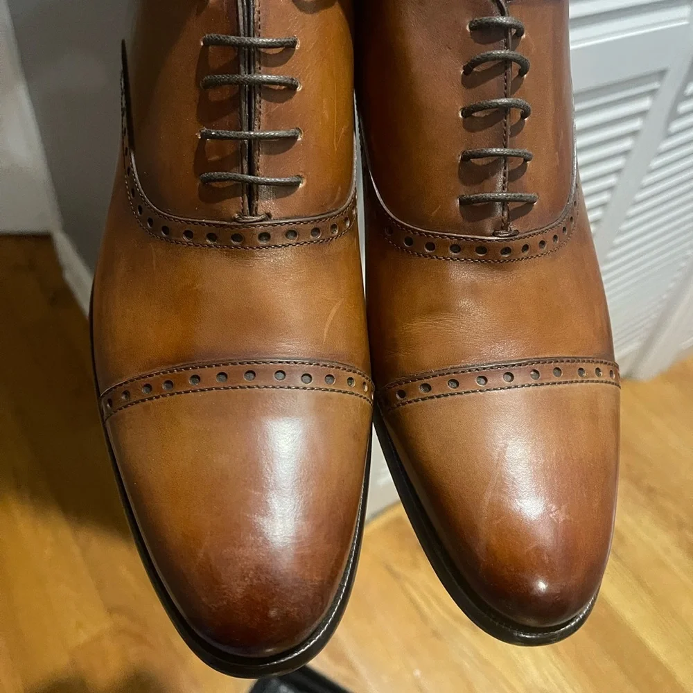 Paul Evans Tan/Brown Leather Shoes Sz 9.5 - Picture 5 of 15